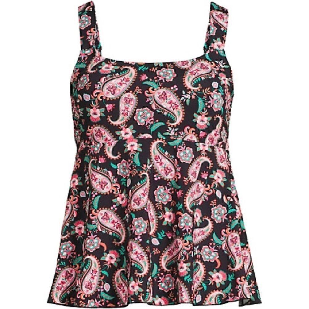 Lands End scoop neck, flutter, soft cup adjustable tankini Various sizes